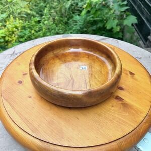 Vintage Myrtlewood Bowl Hand Turned Oregon Wood 8.5" Brown MCM Studio Art 2003